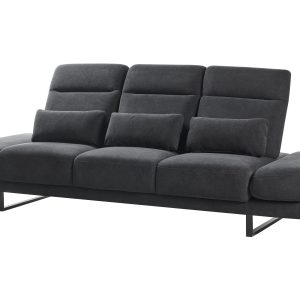 Sofa kanapa trzyosobowa poliester stalowe nogi czarny 598755 Sofa kanapa trzyosobowa poliester stalowe nogi czarny 598755