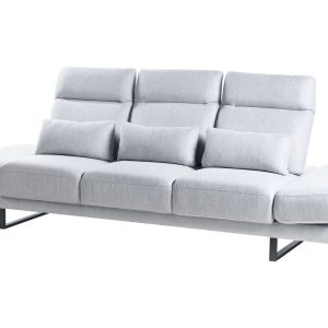 Sofa kanapa trzyosobowa poliester stalowe nogi jasnoszara 598763 Sofa kanapa trzyosobowa poliester stalowe nogi jasnoszara 598763