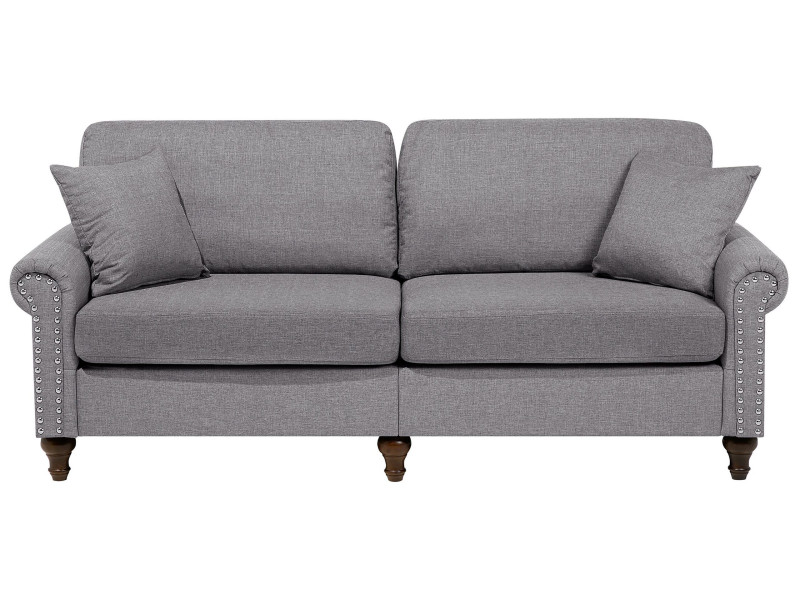 Sofa kanapa trzyosobowa retro jasnoszara 191018