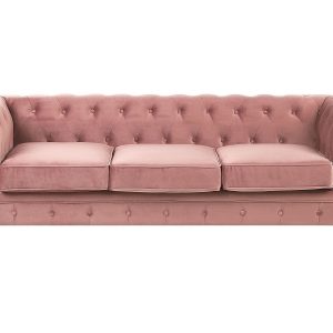 Sofa kanapa trzyosobowa retro różowa 65865 Sofa kanapa trzyosobowa retro różowa 65865
