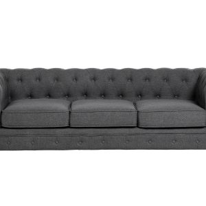 Sofa kanapa trzyosobowa retro szara 65878 Sofa kanapa trzyosobowa retro szara 65878