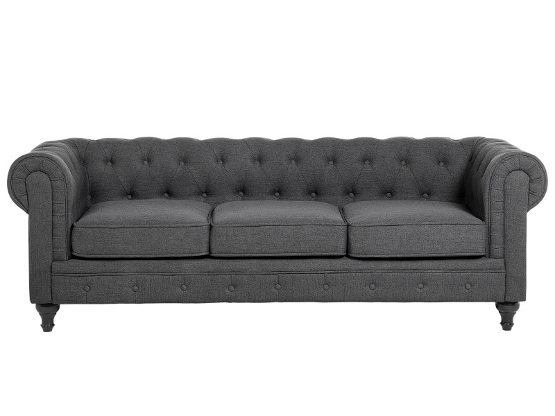 Sofa kanapa trzyosobowa retro szara 65878