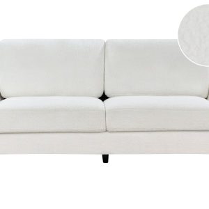 Sofa kanapa trzyosobowa tapicerowana boucle biała 281172 Sofa kanapa trzyosobowa tapicerowana boucle biała 281172