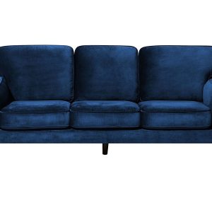 Sofa kanapa trzyosobowa welur niebieska 190494 Sofa kanapa trzyosobowa welur niebieska 190494