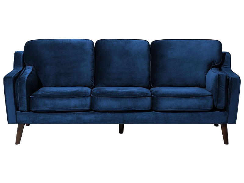 Sofa kanapa trzyosobowa welur niebieska 190494