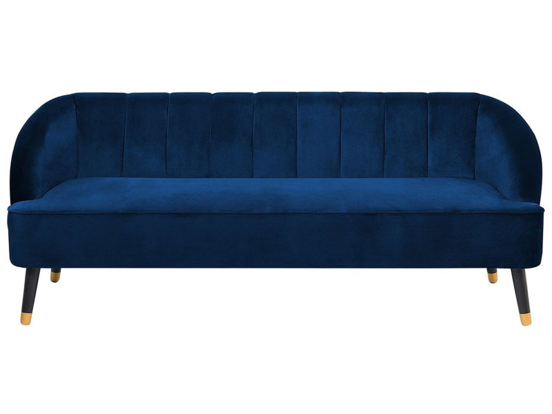 Sofa kanapa trzyosobowa welur niebieska 191061
