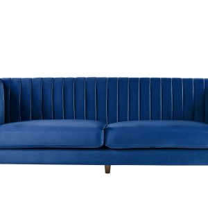 Sofa kanapa trzyosobowa welur niebieska 191121 Sofa kanapa trzyosobowa welur niebieska 191121