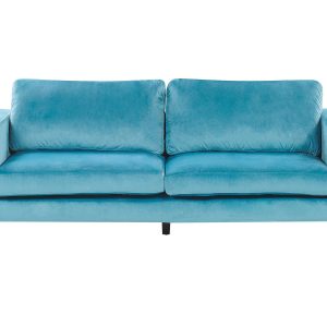 Sofa kanapa trzyosobowa welur niebieska 115330 Sofa kanapa trzyosobowa welur niebieska 115330