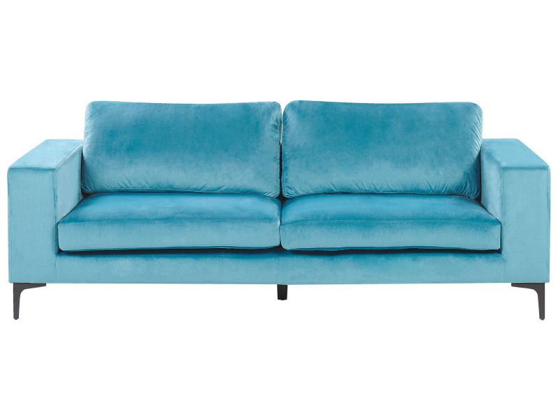 Sofa kanapa trzyosobowa welur niebieska 115330