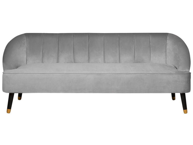 Sofa kanapa trzyosobowa welur szara 191116