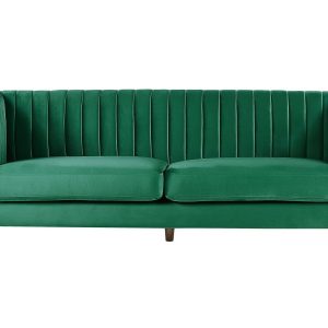 Sofa kanapa trzyosobowa welur zielona 191087 Sofa kanapa trzyosobowa welur zielona 191087