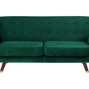 Sofa kanapa trzyosobowa welurowa zielona 190687 Sofa kanapa trzyosobowa welurowa zielona 190687