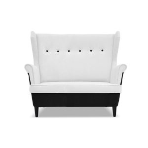 Sofa kanapa uszak ARI DUO skandynawska Family Meble czarno – biała 638422 Sofa kanapa uszak ARI DUO skandynawska Family Meble czarno – biała 638422