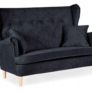 Sofa kanapa uszak Ari nie rozkłada Family Meble czarny welur 218457 Sofa kanapa uszak Ari nie rozkłada Family Meble czarny welur 218457