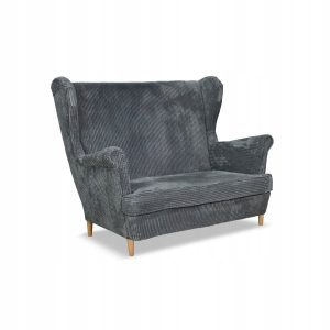Sofa kanapa uszak Bonito skandynawska sztruks paski Family Meble szara 550966 Sofa kanapa uszak Bonito skandynawska sztruks paski Family Meble szara 550966
