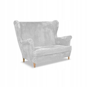 Sofa kanapa uszak Bonito skandynawska sztruks paski Family Meble szara 550961 Sofa kanapa uszak Bonito skandynawska sztruks paski Family Meble szara 550961