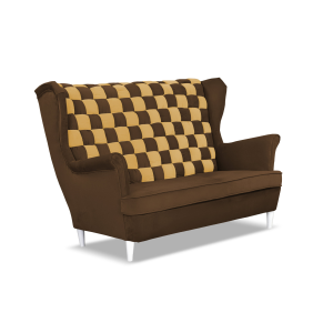 Sofa kanapa uszak CAROL DUO skandynawska Family Meble brązowo – żółta 652479 Sofa kanapa uszak CAROL DUO skandynawska Family Meble brązowo – żółta 652479