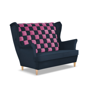 Sofa kanapa uszak CAROL DUO skandynawska Family Meble granatowo – różowa 652500 Sofa kanapa uszak CAROL DUO skandynawska Family Meble granatowo – różowa 652500