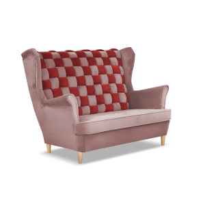Sofa kanapa uszak CAROL DUO skandynawska Family Meble różowo – czerwona 652478 Sofa kanapa uszak CAROL DUO skandynawska Family Meble różowo – czerwona 652478