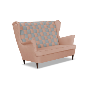 Sofa kanapa uszak CAROL DUO skandynawska Family Meble różowo – szara 652476 Sofa kanapa uszak CAROL DUO skandynawska Family Meble różowo – szara 652476