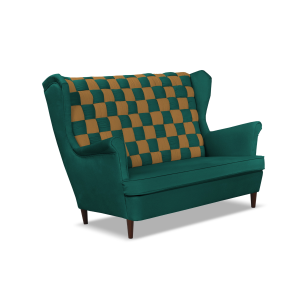 Sofa kanapa uszak CAROL DUO skandynawska Family Meble zielono – brązowa 652457 Sofa kanapa uszak CAROL DUO skandynawska Family Meble zielono – brązowa 652457