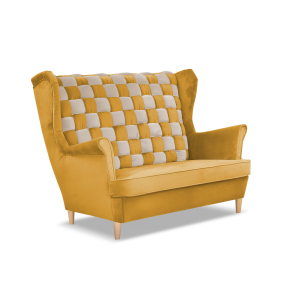 Sofa kanapa uszak CAROL DUO skandynawska Family Meble żółta miodowo – szara 652504 Sofa kanapa uszak CAROL DUO skandynawska Family Meble żółta miodowo – szara 652504