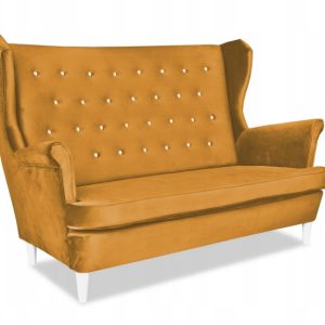 Sofa kanapa uszak Diana skandynawska Family Mebl złota żółta 161339 Sofa kanapa uszak Diana skandynawska Family Mebl złota żółta 161339