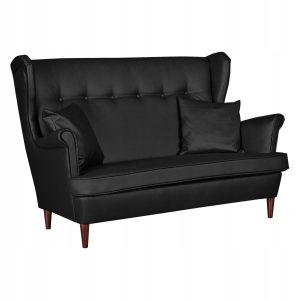 Sofa kanapa uszak eko skóra skandynawska Family Meble czarna 218504 Sofa kanapa uszak eko skóra skandynawska Family Meble czarna 218504