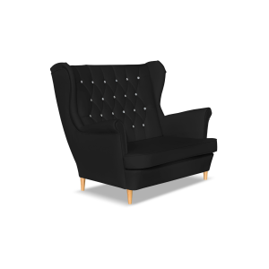 Sofa kanapa uszak Gaja ekoskóra skandynawska Family Meble czarna 652469 Sofa kanapa uszak Gaja ekoskóra skandynawska Family Meble czarna 652469
