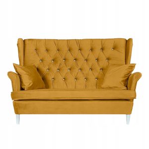 Sofa kanapa uszak Gaja skandynawska Family glamour żółty 161343
