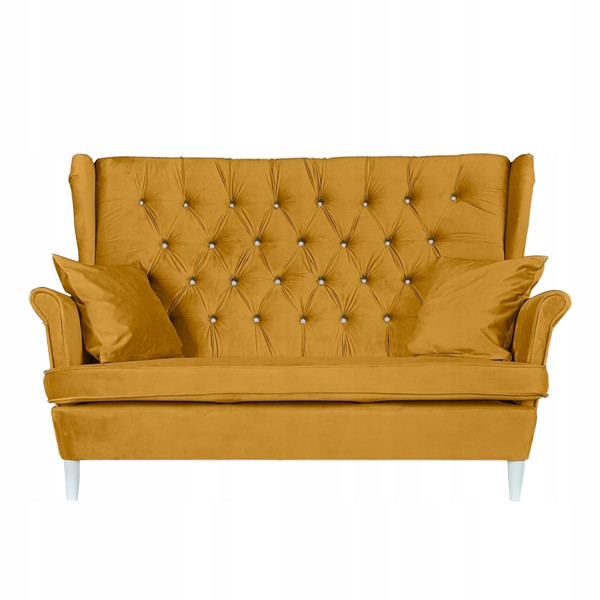Sofa kanapa uszak Gaja skandynawska Family glamour żółty 161343