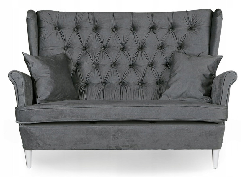 Sofa kanapa uszak Gaja skandynawska Family Meble szary welur 161341