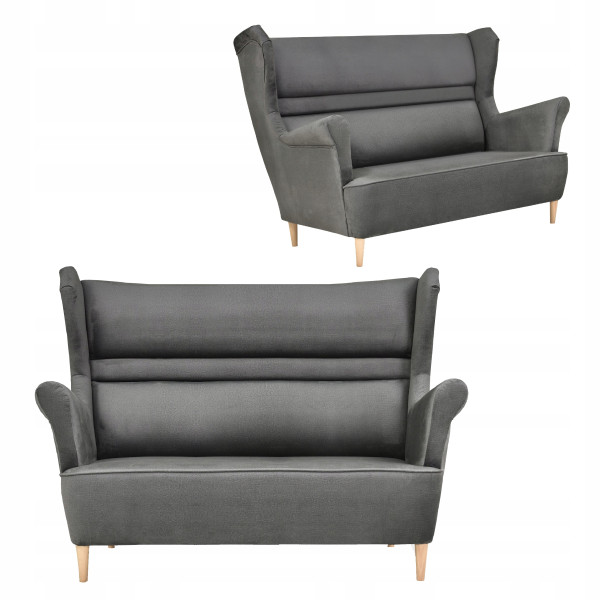Sofa kanapa uszak Zoja skandynawska Family Meble grafitowa 183786