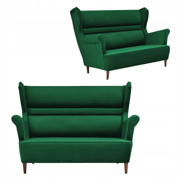 Sofa kanapa uszak Zoja skandynawska Family Meble zielona but 183791