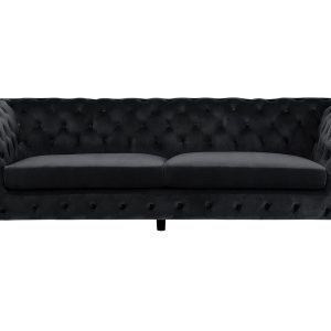 Sofa kanapa welurowa elegancka czarna 191027