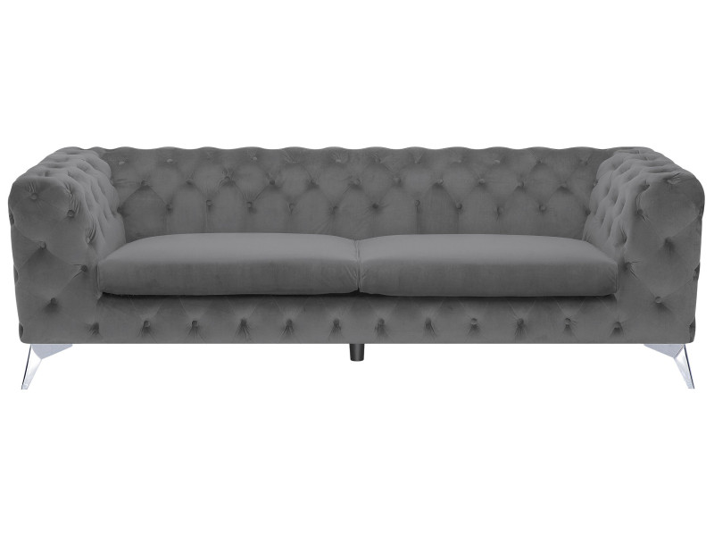 Sofa kanapa welurowa elegancka szara 191023