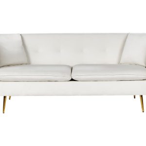 Sofa kanapa welurowa pikowana złamana biel 647907