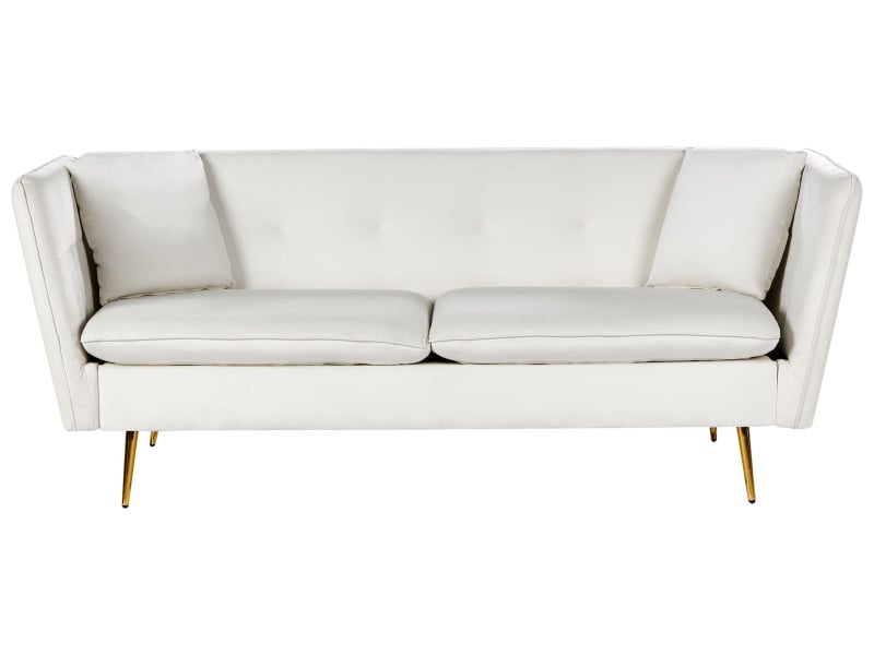 Sofa kanapa welurowa pikowana złamana biel 647907
