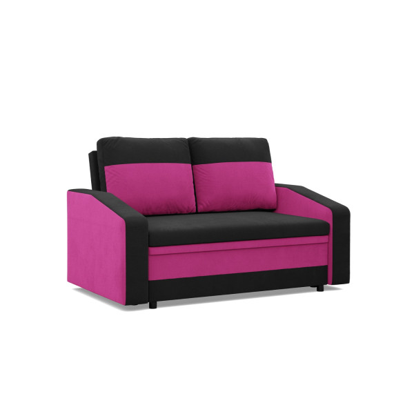 SOFA KANAPA z funkcją spania dla dziecka czarna różowa 309007