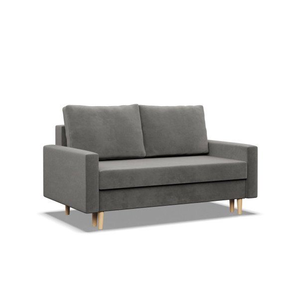Sofa kanapa z funkcją spania JASNY SZARY bonell 285635
