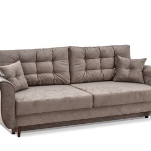 Sofa Lanti Beżowy Welur, Podstawa Orzech 345584 Sofa Lanti Beżowy Welur, Podstawa Orzech 345584