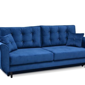 Sofa Lanti Granatowy Welur, Podstawa Czarny 345620 Sofa Lanti Granatowy Welur, Podstawa Czarny 345620