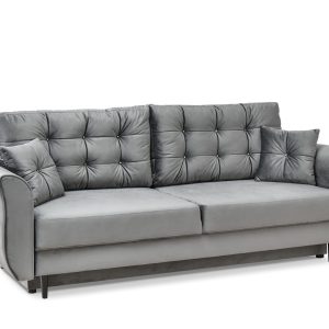 Sofa Lanti Szara Welur, Podstawa Czarny 345581