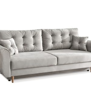 Sofa Lanti Szary Welur, Podstawa Orzech 345618