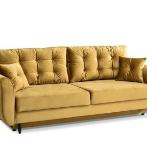 Sofa Lanti Złota Welur, Podstawa Czarny 345628
