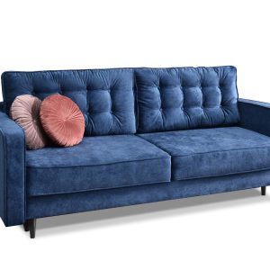 Sofa Lavia Granatowy Welur, Podstawa Orzech 345595