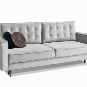 Sofa Lavia Jasny-Szary Welur, Podstawa Czarny 345605