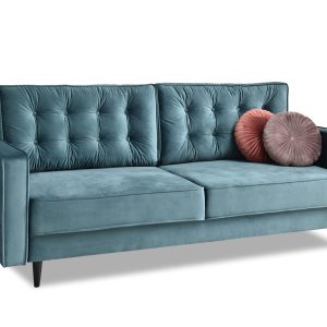 Sofa Lavia Turkusowy Welur, Podstawa Czarny 345591