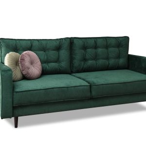 Sofa Lavia Zielony Tkanina, Podstawa Orzech 345627 Sofa Lavia Zielony Tkanina, Podstawa Orzech 345627