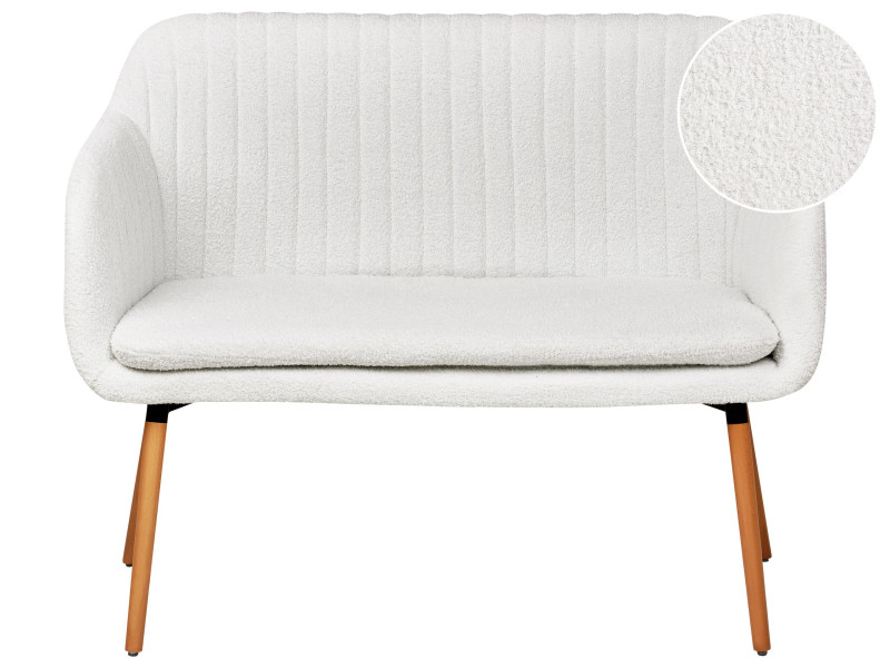 Sofa ławka kuchenna 2-os złamana biel boucle 452066